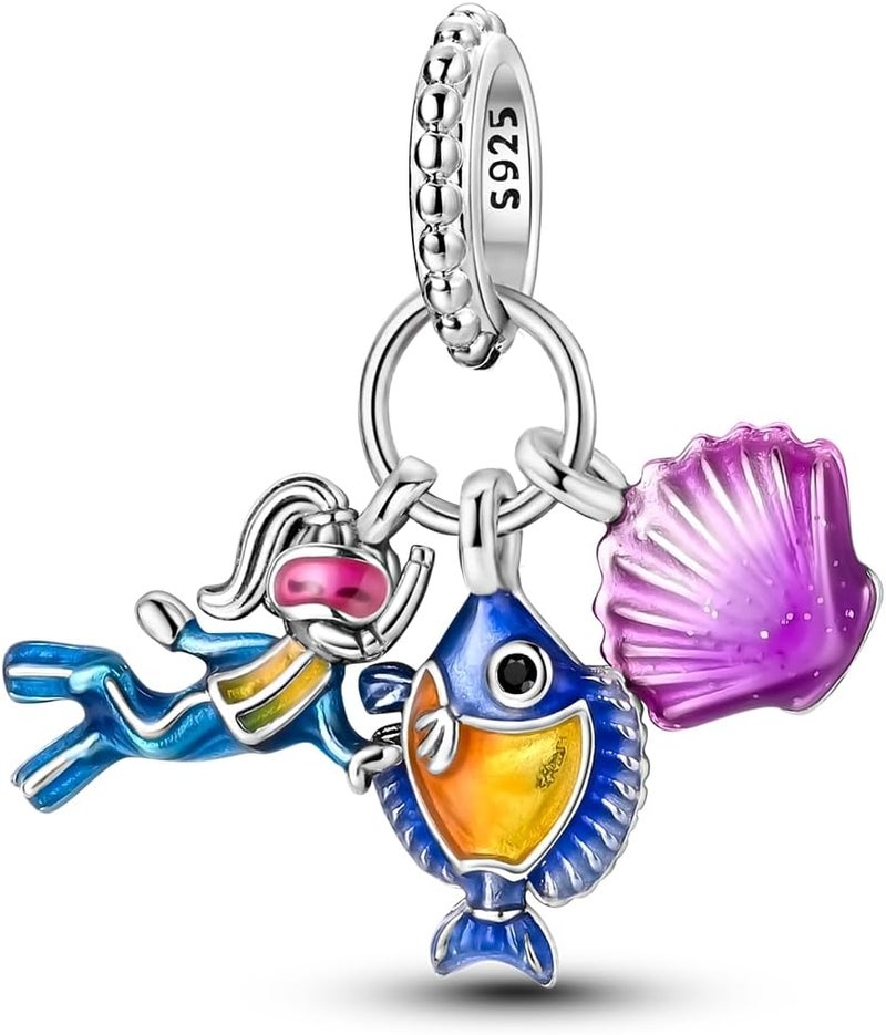 MULA 925 Sterling Silver Charms for Bracelets and Necklaces Lipstick and Bag Dangle Pendants Tower Camera Beads Jewelry Charms for Women - Image 1